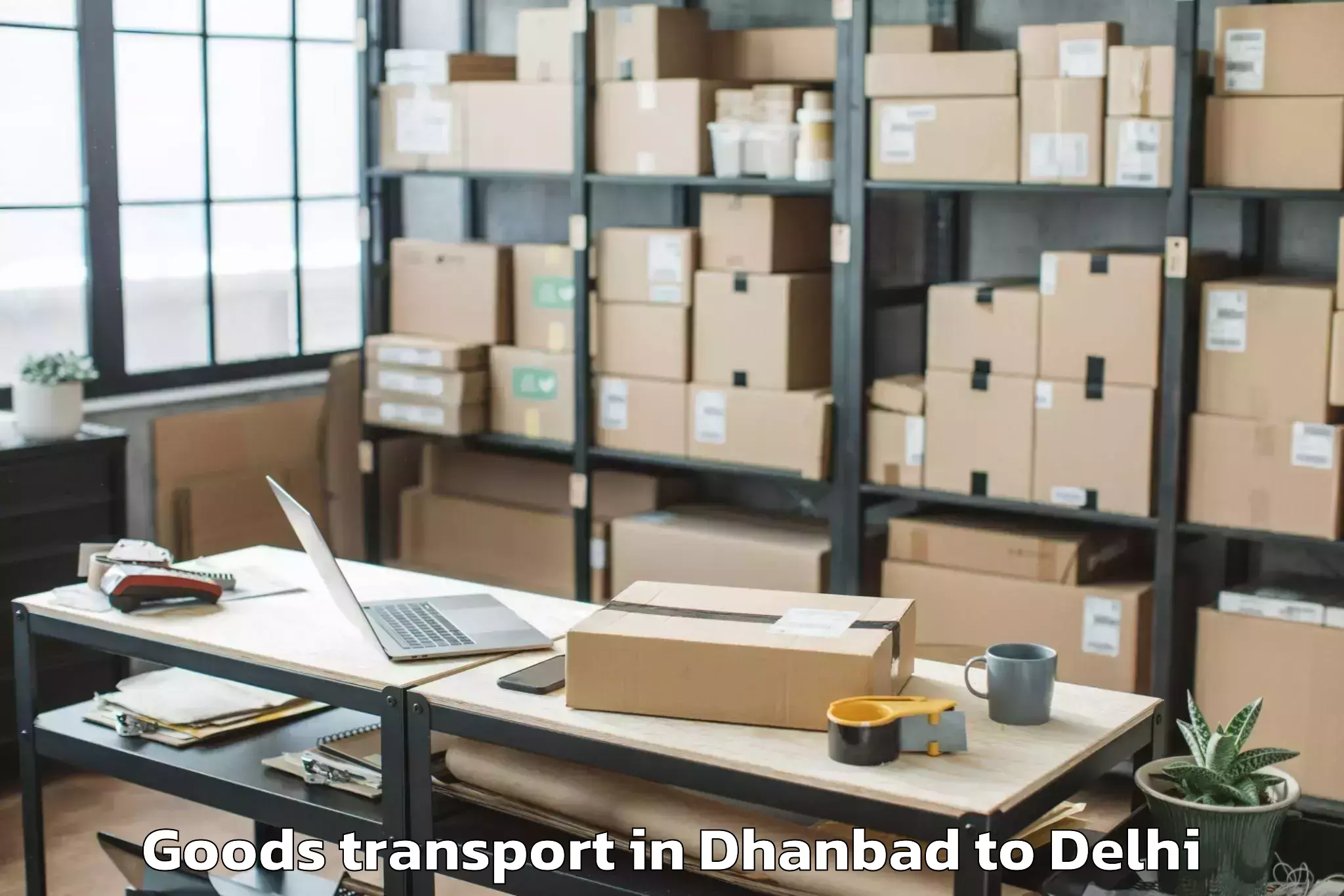 Efficient Dhanbad to Parsvnath Mall Akshardham Goods Transport